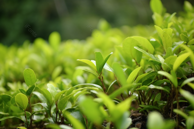春季茶园里正在生长的茶芽,高清,摄影图,摄影图片,图片大全,摄影图免费下载